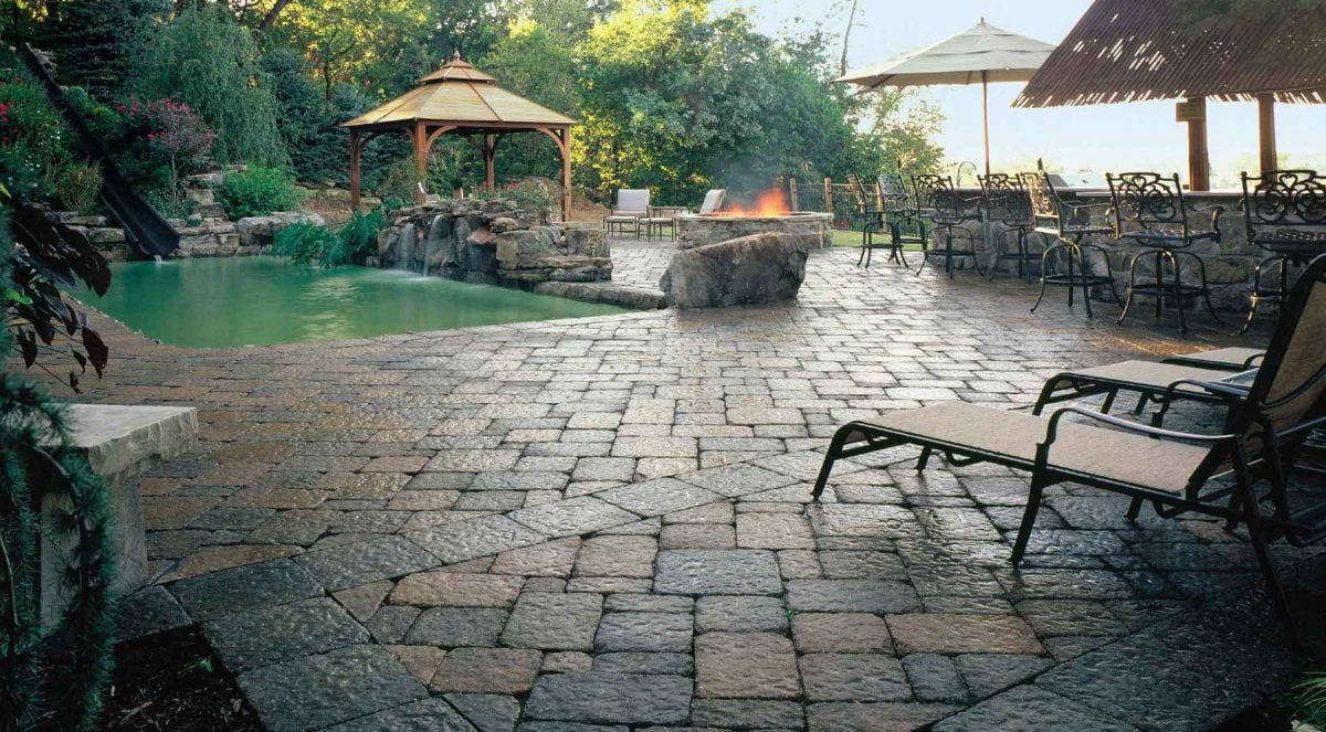 back yard patio with gazebo, the art of hardscaping