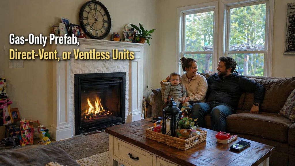 Gas-Only Prefab, Direct-Vent, or Ventless Units